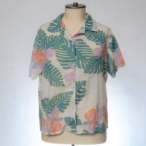 The Vintage Tropical Button Down Short Sleeve Top